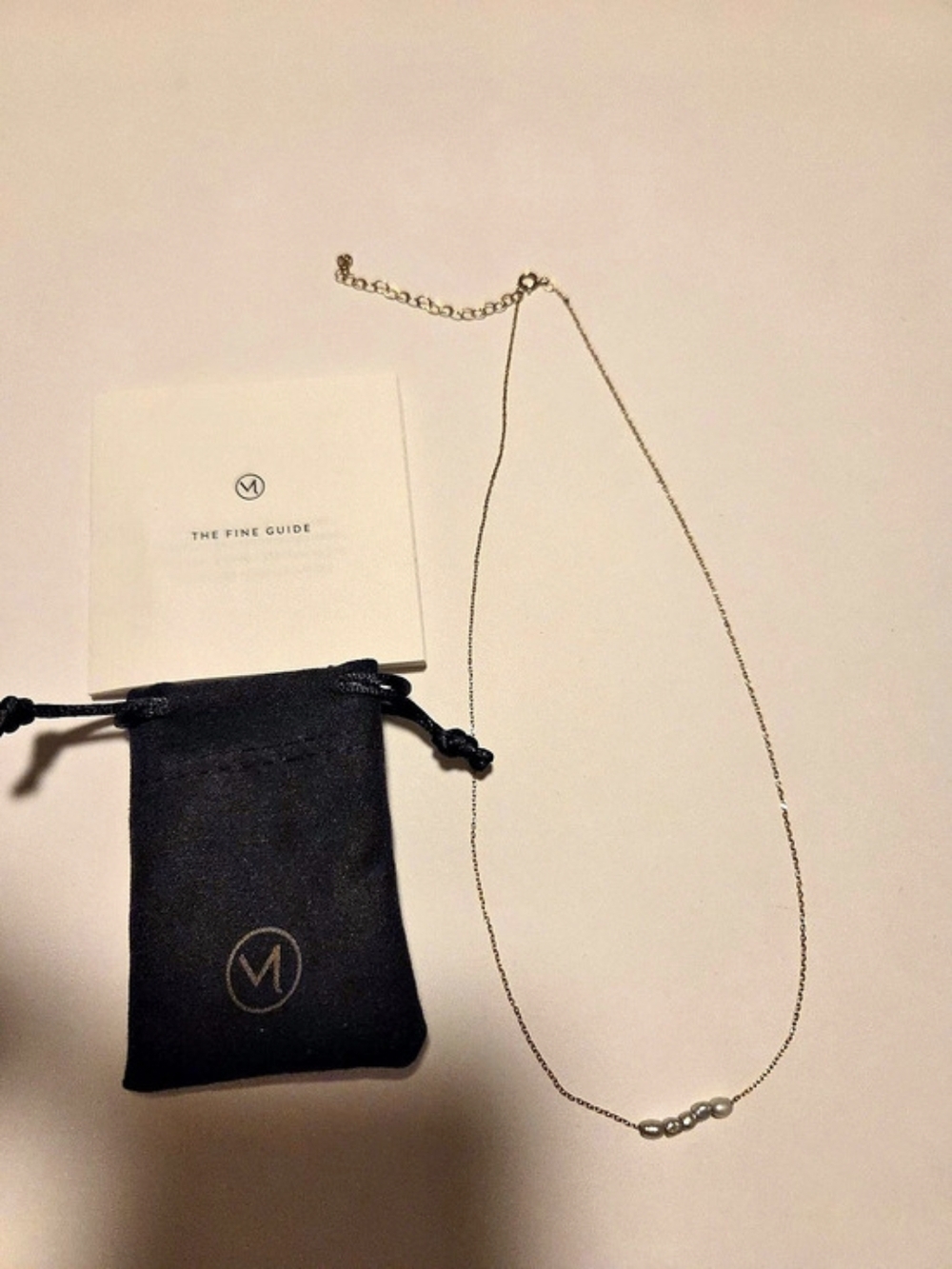 Mejuri Pearl Bead 14k Solid Gold Necklace 16"